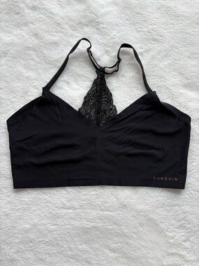 Danskin Black Lace-Back Seamless Bralette